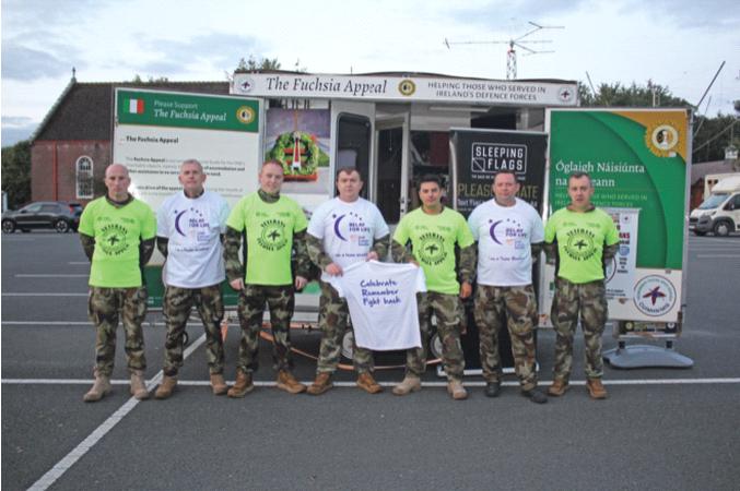Army on the march to Renmore Barracks to raise money for two good causes