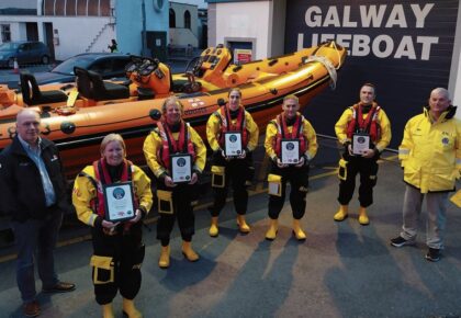 Galway RNLI volunteer crew members presented with long service awards