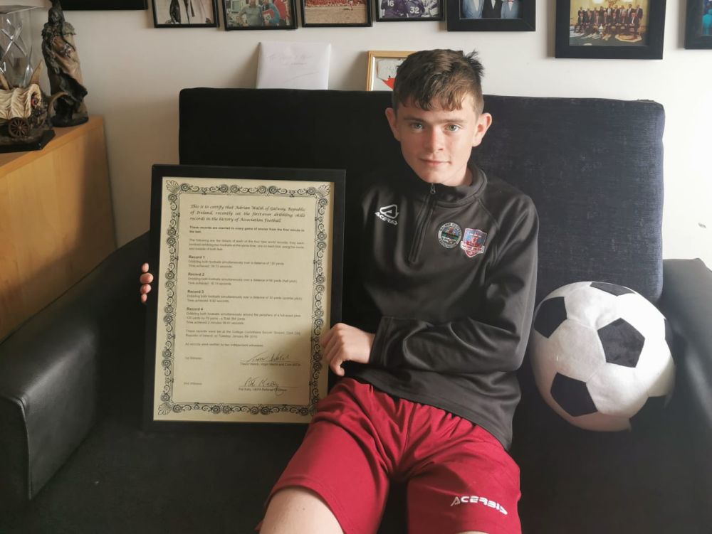 12-year-old from Corofin sets FOUR world records for dribbling skills!