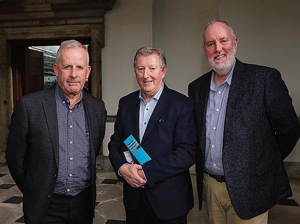 Deputy Sean Canney with Connacht Tribune Operations Manager Declan McGuire and editor Dave O'Connell at the Local Ireland Oireachtas Briefing Day.