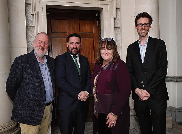 Newspaper editors who addressed the  Oireachtas Briefing last week (from left) Dave O'Connell of the Connacht Tribune; Daniel McConnell of the Sunday Business Post; Noirin Hegarty of the Sunday Times and Ruadhan McCormack of the Irish Times.