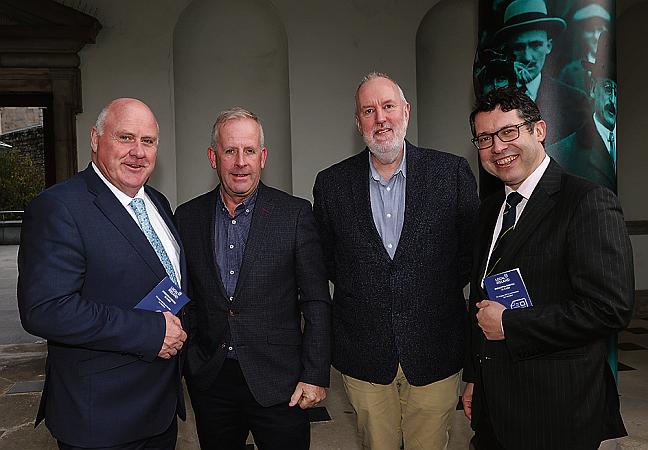 Galway West Deputy Noel Grealish, Connacht Tribune Operations Manager Declan McGuire; editor Dave O'Connell, and Senator Ronan Mullen at the Local Ireland Oireachtas Briefing Day.