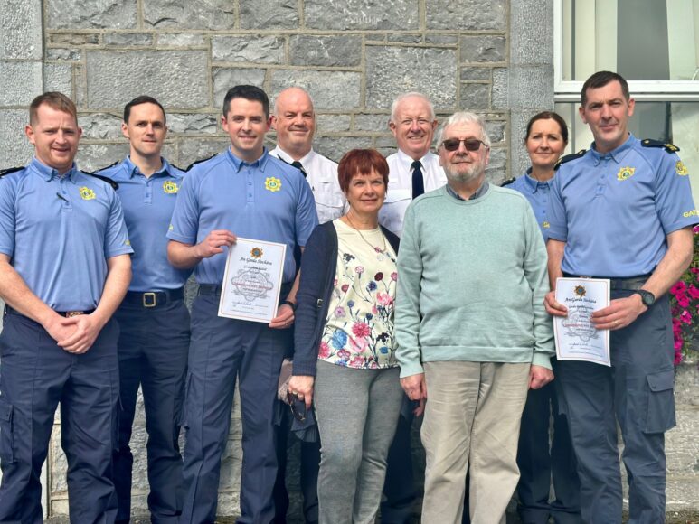 Commendations for two Gardaí involved in rescue from water in Kinvara