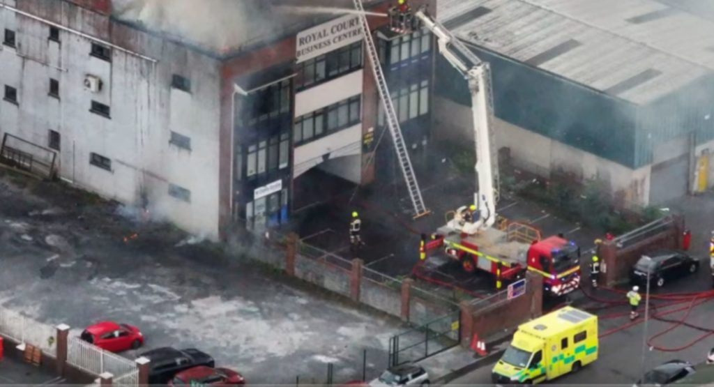 Man taken to UHG after major fire in Liosbán