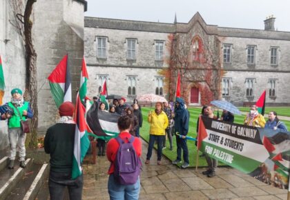 Campus Anti Genocide protestors storm their way into University of Galway's Quad building